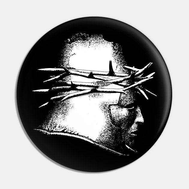 Penitent's Broken Helmet Pin by demonigote