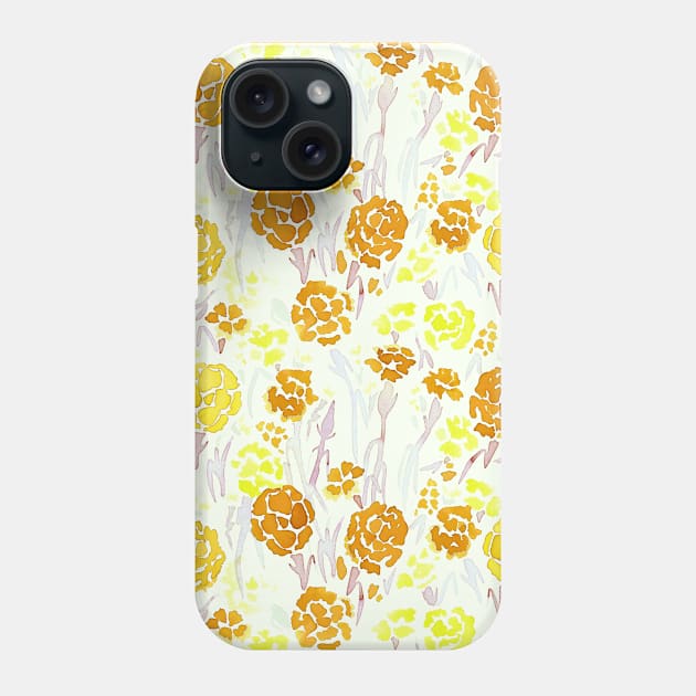 Yellow Watercolor Carnation Phone Case by Carolina Díaz