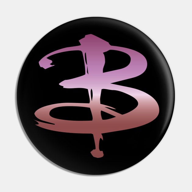 B Logo Lesbian Pride Pin by Queerdelion