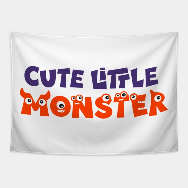 Cute Little Monster Tapestry by Ombre Dreams