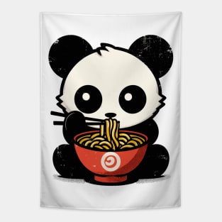 Vintage Kawaii panda eat ramen noodles Tapestry