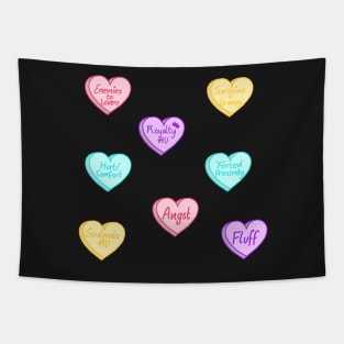 Fanfiction Trope Loveheart Stickers Tapestry