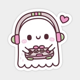 Cute Ghost Gamer Playing Video Games Magnet