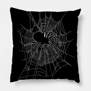 Gothic Spider on Web Pillow