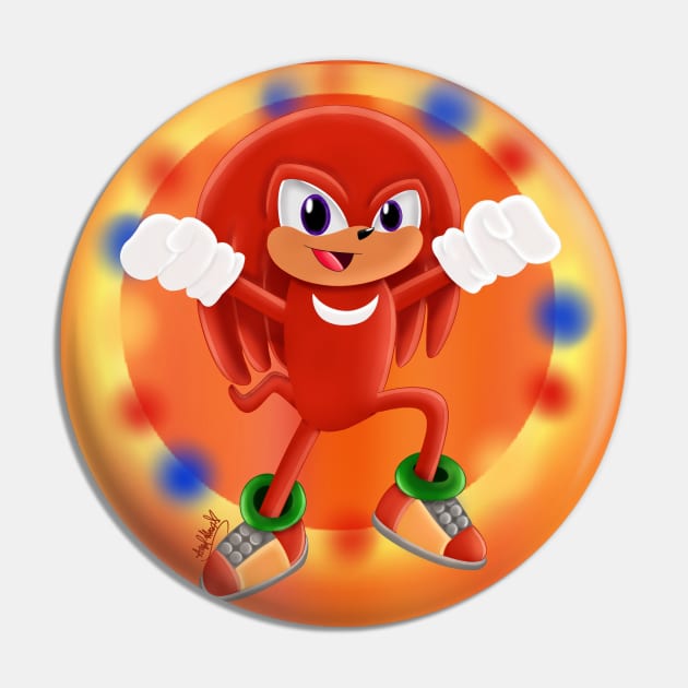 Knuckles the Echidna Pin by AngelHeartArt