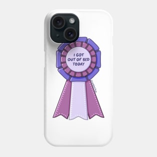 I got out of bed today ribbon Phone Case