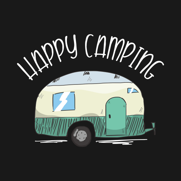 Happy Camping Gift For Young Nature Lover by Shirtglueck