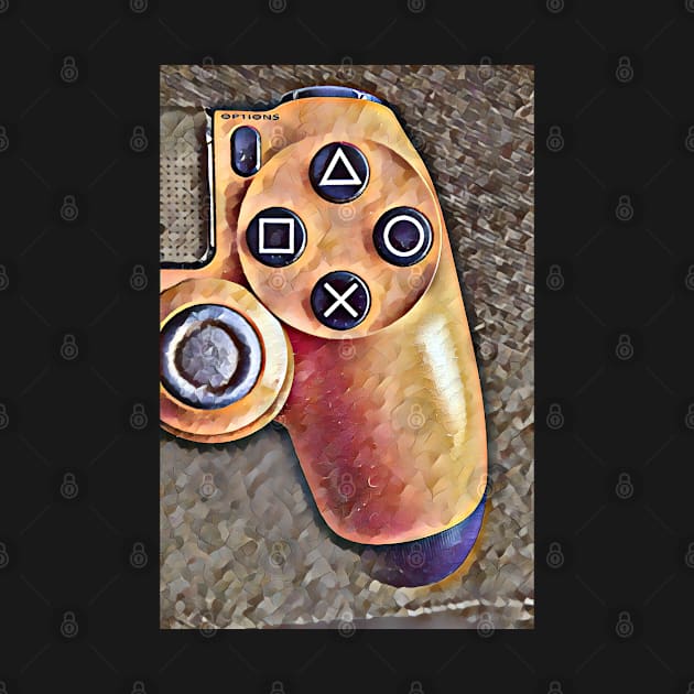 ps4 controller oil painting by Guntah