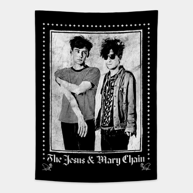 Jesus & Mary Chain - Vintage Look Fan Design Tapestry by DankFutura