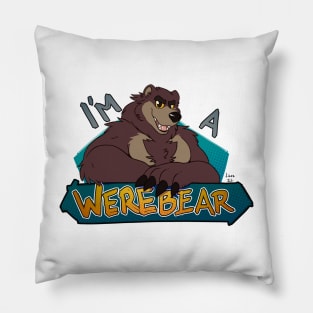 I'm a werebear, red Pillow