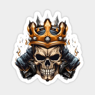 Barbells with Skull with crown Magnet