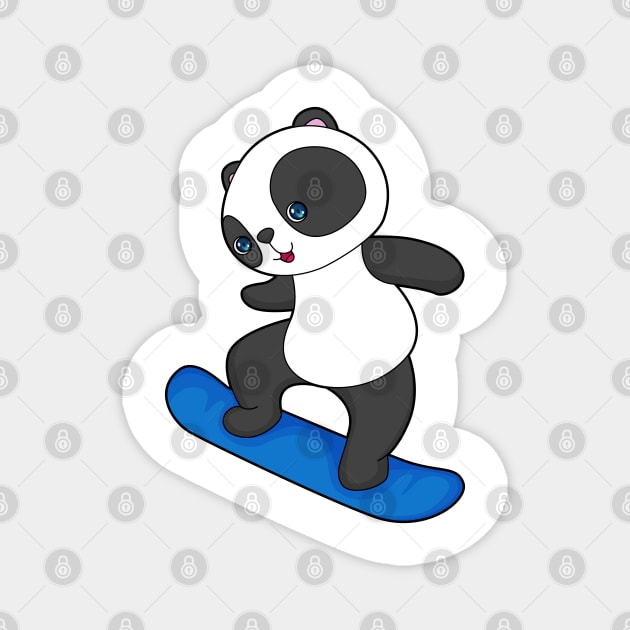 Panda Snowboard Winter sports Magnet by Markus Schnabel