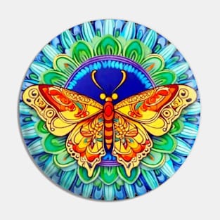 Butterfly Art - Vibrant Geometric Pin