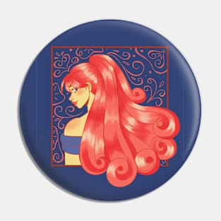 girl with long pink hair Pin