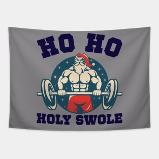 Swolen Gym Santa Clause, funny pumping iron, Tapestry