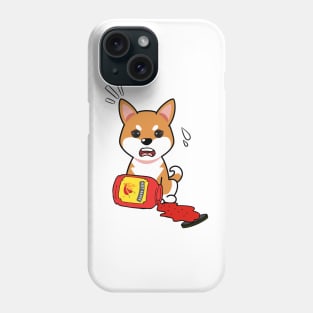 Cute Orange dog Spills Hot Sauce Tabasco Phone Case