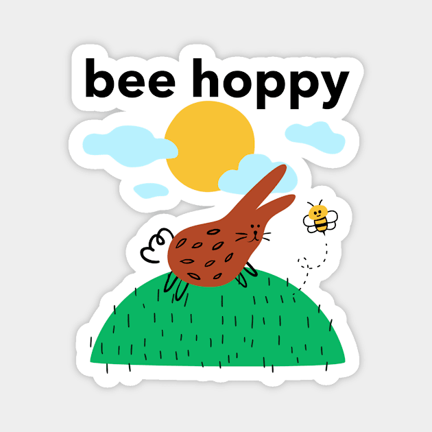 Bee Hoppy Funny Magnet by Print Horizon