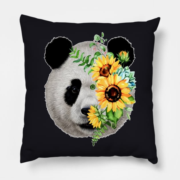 Panda Flower Lovely Cartoon Farm My Best Friend Daughter Pillow by erbedingsanchez