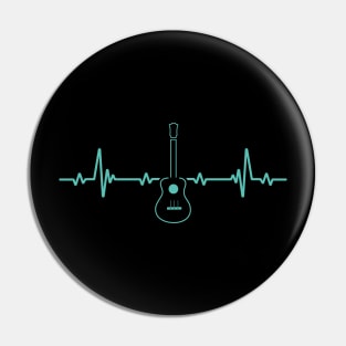 Guitar Player Heartbeat Shirt Music Lovers Guitar Instrument Pin