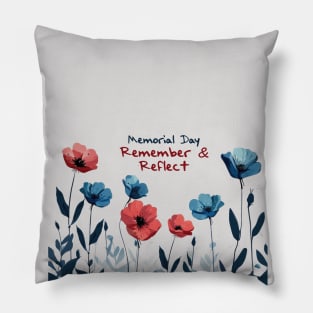 Memorial day USA flower tshirt merch Pillow