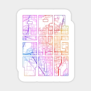 Arlington, USA City Map Typography - Colorful Magnet