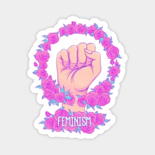 Feminism and Roses Magnet