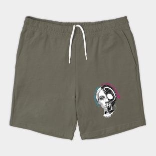 Soft Goth Doodle Skull Face Shorts