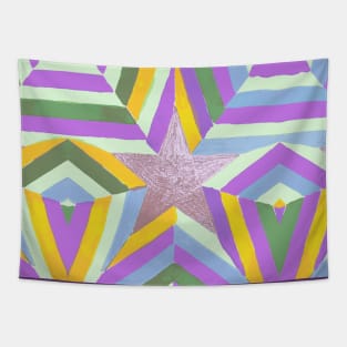 Bright Lilac Stars Tapestry