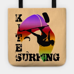 Kite Surfing WIth Freestyle Kitesurfer And Kite 5 Tote