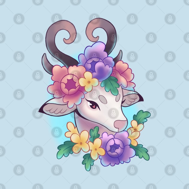 floral deer by KaceyMeg