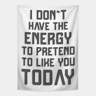 I don`t have the energy to pretend to like you today ✮ funny quote ✮ Tapestry