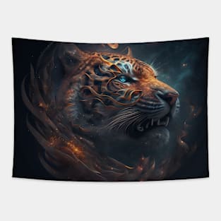 Tiger in Space with unique Design Tapestry