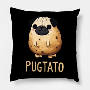 Pugtato Pug Potato Dog Humor Pillow