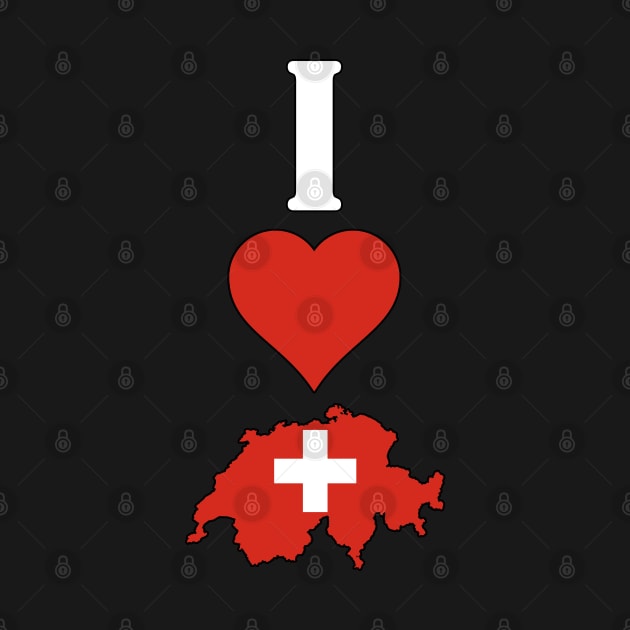 I Love Switzerland Vertical I Heart Swiss Flag Map by Sports Stars ⭐⭐⭐⭐⭐