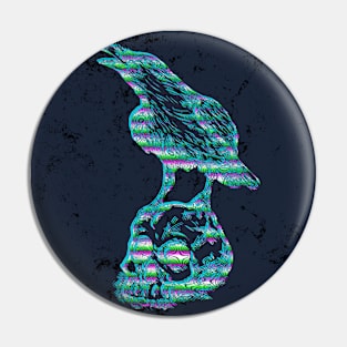 Skull and crow Pin