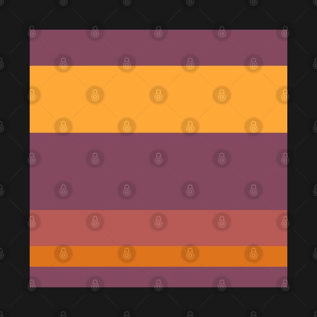 An uncommon incorporation of Grape, Dark Mauve, Giant'S Club, Brownish Orange and Yellow Orange stripes. by Sociable Stripes