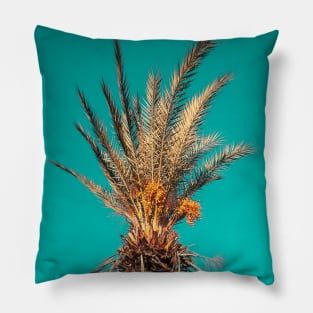 Tropical Palm Trees in a Blue Sky Pillow