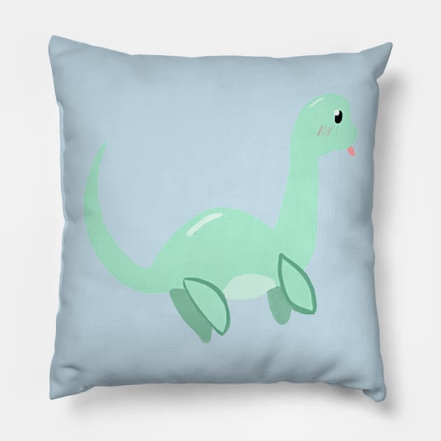 Loch Ness Blep Pillow by goblinbabe