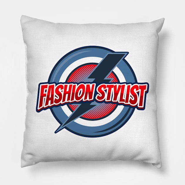 Super Fashion Stylist logo Pillow by PG Illustration