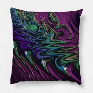 Purple Rainbow Swirls Fractal Texture Pillow