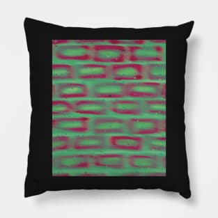 Trippy Glitched Brick Wall Pattern Pillow