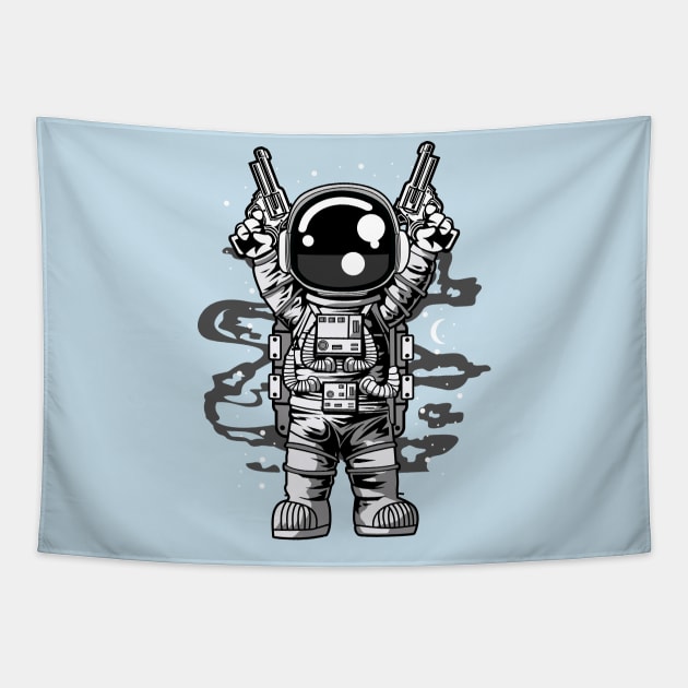 astronaut gun Tapestry by Mako Design 