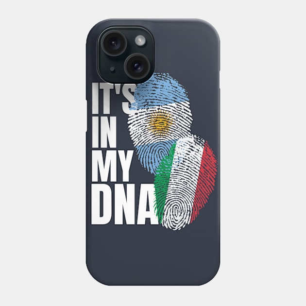 Italian Plus Argentinian DNA Mix Flag Heritage Gift Phone Case by Just Rep It!!