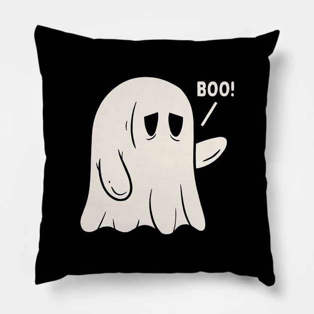 Tired Ghost Boo Pillow by Bruno Pires