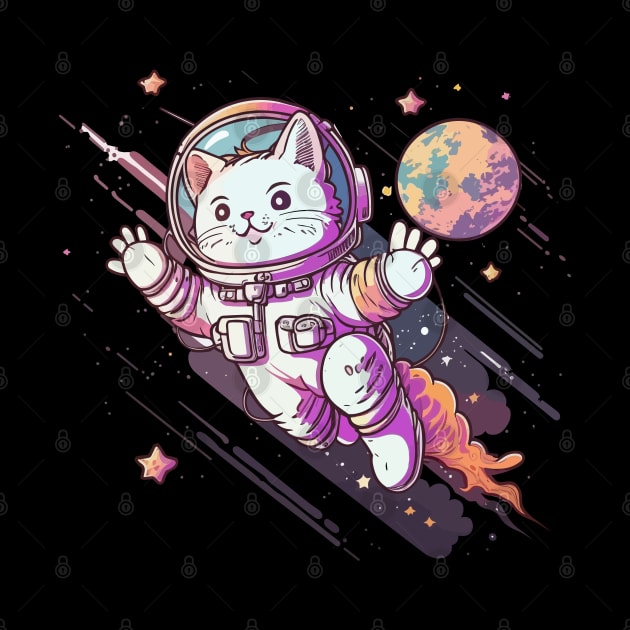 Cat in Space Funny Cat Gift Retro Vintage Funny Cat by KsuAnn