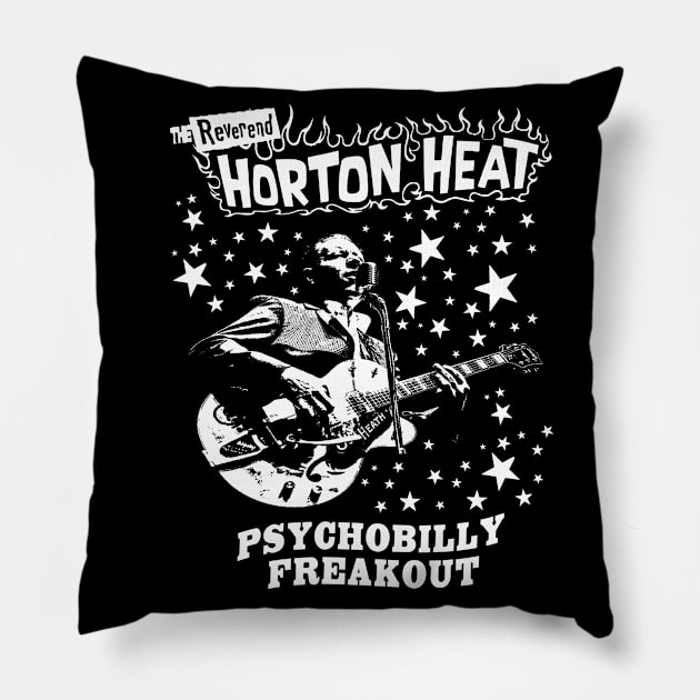 The Reverend Horton Heat  - Psychobilly Freakout Pillow by CosmicAngerDesign