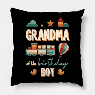 Grandma Of The Birthday Boy Train Matching Family Pillow