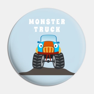 illustration of monster truck with cartoon style. Pin