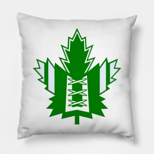 Maple Leaf Hockey Jersey Green Pillow