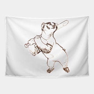 Baseball Badger Tapestry